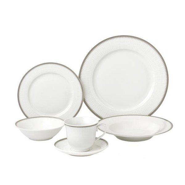 Lorenzo Import Lorenzo Import LH433 24 Piece Porcelain Dinnerware Service; Silver - for 4 Alyssa LH433